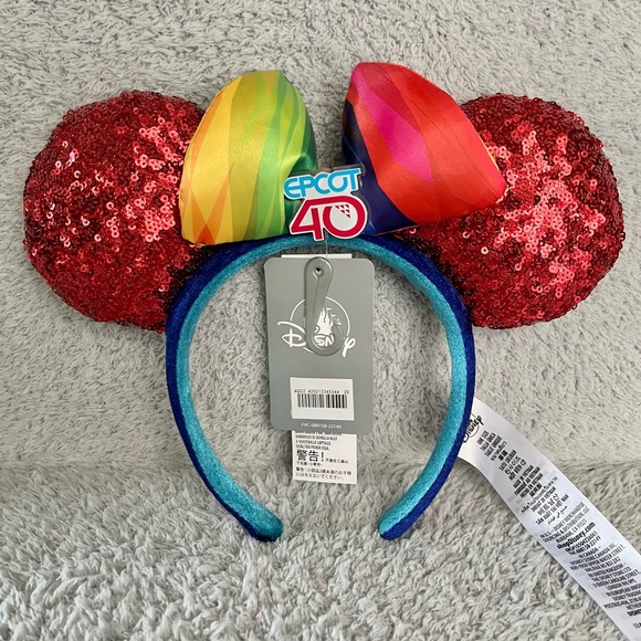 Disney Parks Epcot 40th Anniversary Minnie Mouse Ears - Brand New w/ Tags - Picture 1 of 8